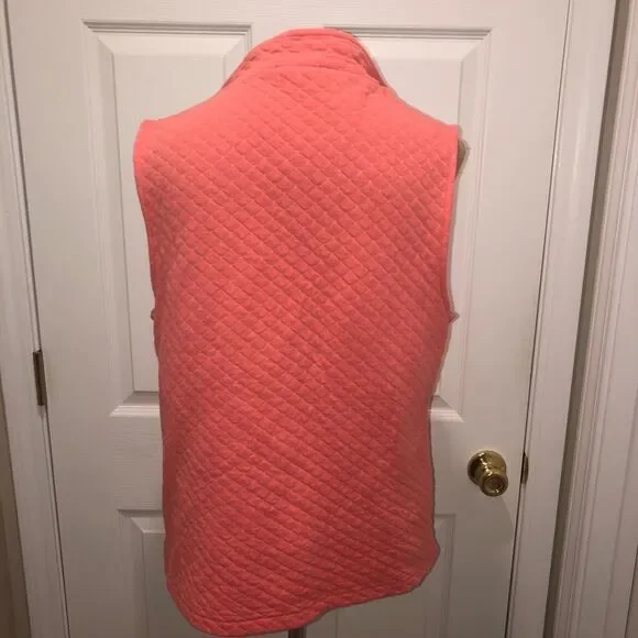 TALBOTS coral zip front vest - Picture 6 of 8